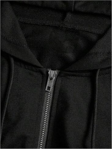 Floerns Women's Plus Size Cut Out Hooded Sweatshirt Zip Up Long Sleeve Cropped Hoodies Fall Outfit in Saudi Arabia
