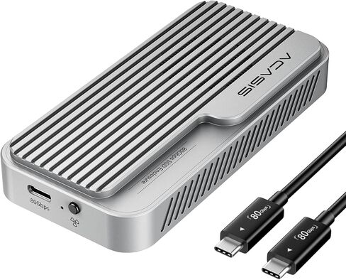 ACASIS 80Gbps M.2 NVMe SSD Enclosure, with Cooling Fan, Compatible with Thunderbolt5/USB4 V2.0, Back Compatible with Thunderbolt4/3/USB4 V1.0, USB3.2/3.1/3.0 (Dark Gray) in Kuwait