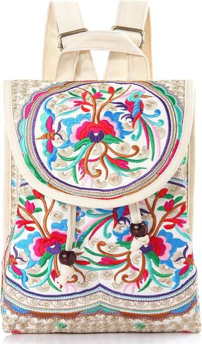 Goodhan Floral Embroidered Backpack Purse for Women Small Travel Handbag Shoulder Bag in Saudi Arabia