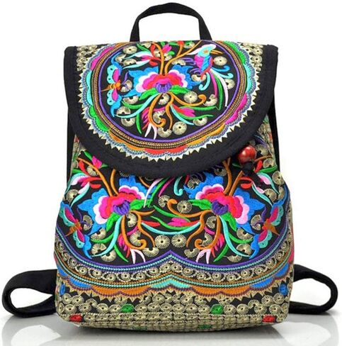 Goodhan Floral Embroidered Backpack Purse for Women Small Travel Handbag Shoulder Bag in Saudi Arabia