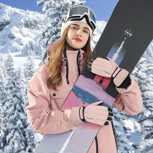 Women's Ski Gloves, Thermal Windproof Winter Gloves with Touchscreen Design Cycling Gloves for Skiing Snow Sports in Saudi Arabia