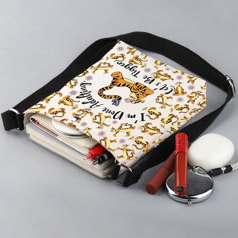 CMNIM Cartoon Tigger Crossbody Bag Cartoon Movie Fan Gift Tigger Lover Gift I'm Done Adulting Let's Be Tigger Crossbody Purse in Saudi Arabia