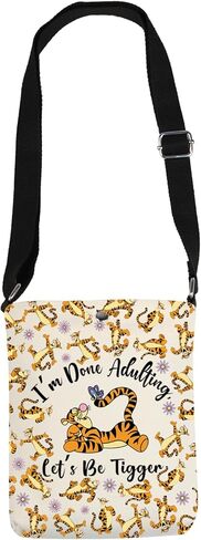 CMNIM Cartoon Tigger Crossbody Bag Cartoon Movie Fan Gift Tigger Lover Gift I'm Done Adulting Let's Be Tigger Crossbody Purse in Saudi Arabia