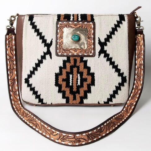 American Darling Large Crossbody Hand Tooled Saddle Blanket Genuine Leather Western Women Bag Handbag Purse | Cute in Saudi Arabia