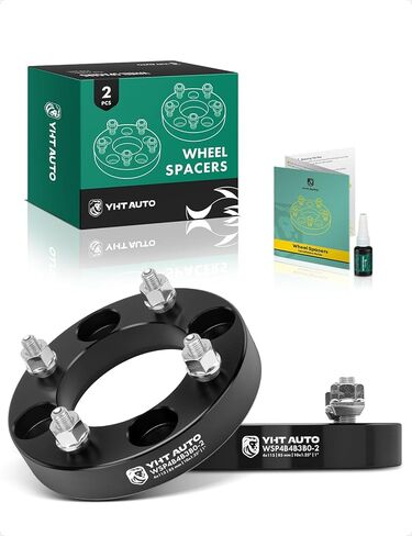 YHTAUTO 4x115mm Wheel Spacers 1.25" Compatible with Arctic Cat Yamaha Models 1987-2019 DVX YFM350X Warrior, Tire Spacers w/M10x1.25 & 12.9 Grade Studs, 85mm Center Bore 4 Lug 2PCS Black Wheel Adapter in Saudi Arabia