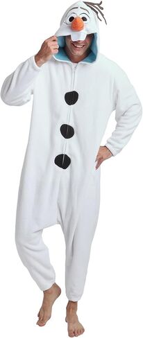 Bioworld Frozen Olaf Adult White Long Sleeve Hooded Kigurumi Onesie Costume Cosplay Suit in Saudi Arabia