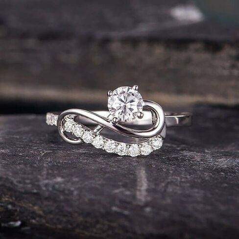1pc Line-shaped Round Zirconia Rings for Women with Design Sense Jewelry for Engagement Wedding and Proposal Light Luxury Exquisite Jewelry for Women in Saudi Arabia