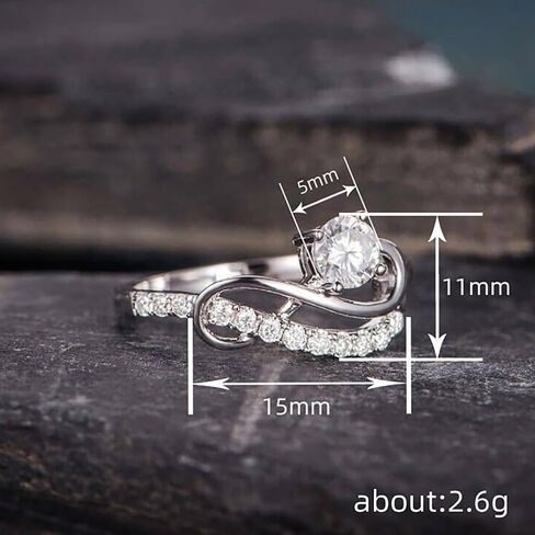 1pc Line-shaped Round Zirconia Rings for Women with Design Sense Jewelry for Engagement Wedding and Proposal Light Luxury Exquisite Jewelry for Women in Saudi Arabia