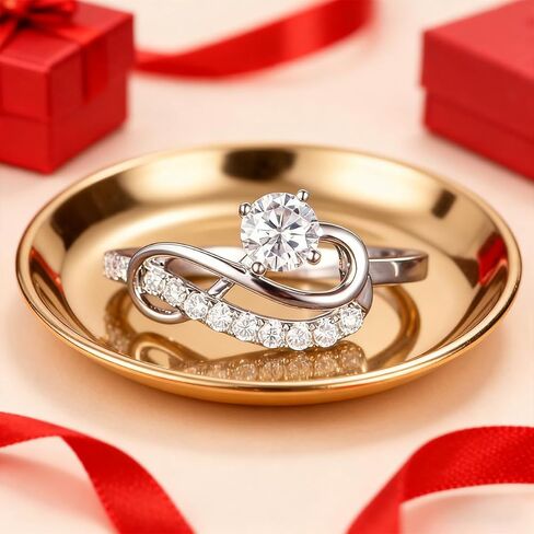 1pc Line-shaped Round Zirconia Rings for Women with Design Sense Jewelry for Engagement Wedding and Proposal Light Luxury Exquisite Jewelry for Women in Saudi Arabia
