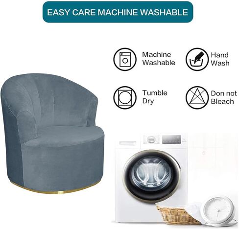 jojomis Swivel Barrel Chair Slipcover, Stretch Swivel Accent Chair Slipcover Round Club Armch Air Cover Modern Single Sofa Cover Soft Washable Furniture Protector for Living Room (Ivory White,2 Pcs) in Saudi Arabia
