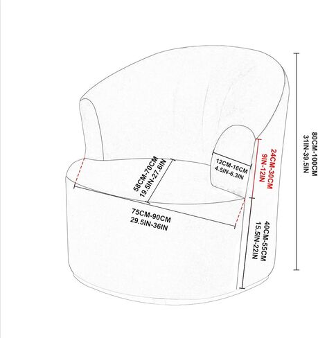 jojomis Swivel Barrel Chair Slipcover, Stretch Swivel Accent Chair Slipcover Round Club Armch Air Cover Modern Single Sofa Cover Soft Washable Furniture Protector for Living Room (Ivory White,2 Pcs) in Saudi Arabia