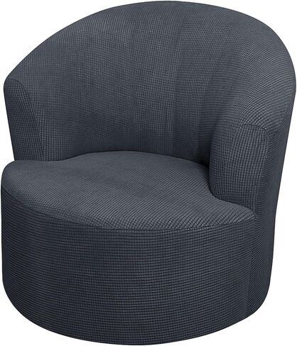 jojomis Swivel Barrel Chair Slipcover, Stretch Swivel Accent Chair Slipcover Round Club Armch Air Cover Modern Single Sofa Cover Soft Washable Furniture Protector for Living Room (Ivory White,2 Pcs) in Saudi Arabia