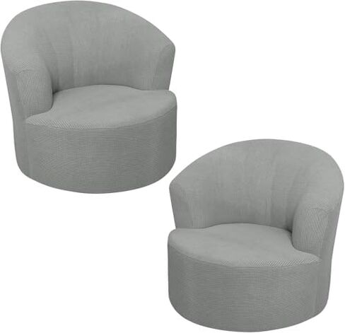 jojomis Swivel Barrel Chair Slipcover, Stretch Swivel Accent Chair Slipcover Round Club Armch Air Cover Modern Single Sofa Cover Soft Washable Furniture Protector for Living Room (Ivory White,2 Pcs) in Saudi Arabia