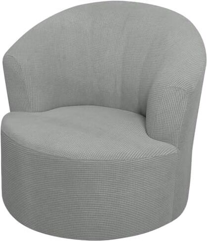 jojomis Swivel Barrel Chair Slipcover, Stretch Swivel Accent Chair Slipcover Round Club Armch Air Cover Modern Single Sofa Cover Soft Washable Furniture Protector for Living Room (Ivory White,2 Pcs) in Saudi Arabia
