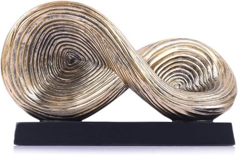 5.5‘’ Infinity Knot Sculpture - Abstract Decorative Object, Modern Infinity Loop Symbol for Home Decor, Knick Knacks for Shelves, Living Room Table, TV Stand, Geometric Coffee Table Statues(Gold) in Saudi Arabia