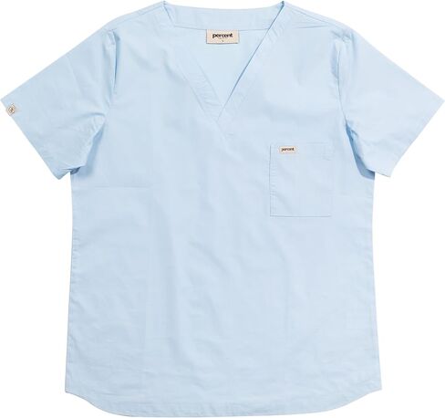 percent apparel Organic Cotton Scrub Top, V-Neck, Unisex, XS-XXL in Saudi Arabia