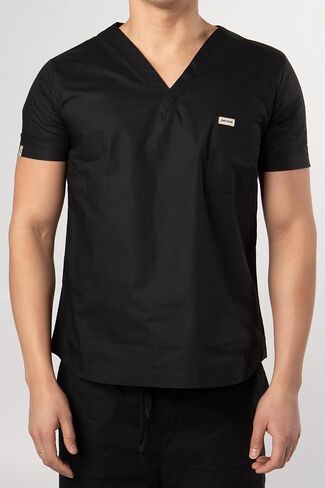 percent apparel Organic Cotton Scrub Top, V-Neck, Unisex, XS-XXL in Saudi Arabia