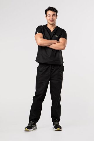 percent apparel Organic Cotton Scrub Top, V-Neck, Unisex, XS-XXL in Saudi Arabia