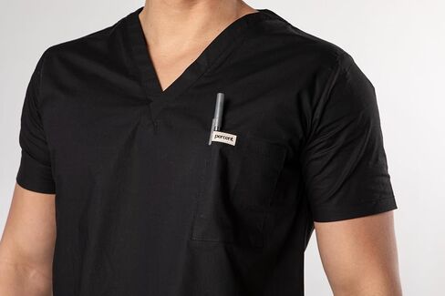 percent apparel Organic Cotton Scrub Top, V-Neck, Unisex, XS-XXL in Saudi Arabia