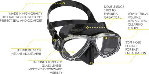 Adult Small Inner Volume Silicone Mask for Scuba, Snorkeling - Perla: Made in Italy by Cressi in Saudi Arabia