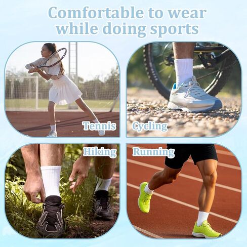 Yuanan 30 Pairs White Ankle Socks for Women, Athletic Ankle Socks Low Cut Sock Cotton Breathable Wicking Thin Ankles Sockes Bulk Gym Athletic Crew Sock for Adult Running Gym Workout in Saudi Arabia