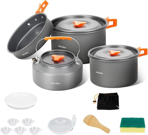 10pcs Camping Cookware Mess Kit, Outdoor Cooking Utensil Set, CT603 in Kuwait
