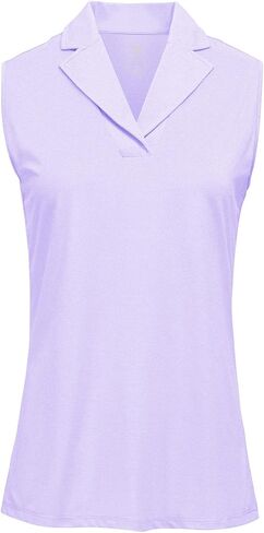 YSENTO Women's Sleeveless Golf Shirts Summer Fashion Cute Polo Tops UPF 50 Dry Fit Lapel Collar V Neck Clothes in Kuwait