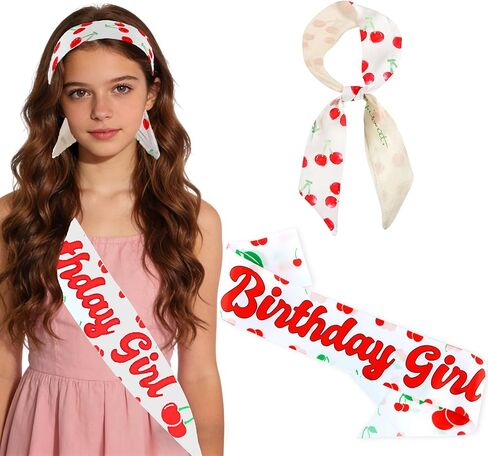 Srotmirw الكرز زينة عيد الميلاد عيد ميلاد فتاة وشاح ووشاح الرأس للنساء الفتيات الكرز تحت عنوان على أعلى زينة الحفلات Coquette الوردي ديكور الحفلات in Kuwait