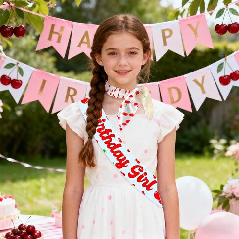 Srotmirw الكرز زينة عيد الميلاد عيد ميلاد فتاة وشاح ووشاح الرأس للنساء الفتيات الكرز تحت عنوان على أعلى زينة الحفلات Coquette الوردي ديكور الحفلات in Kuwait