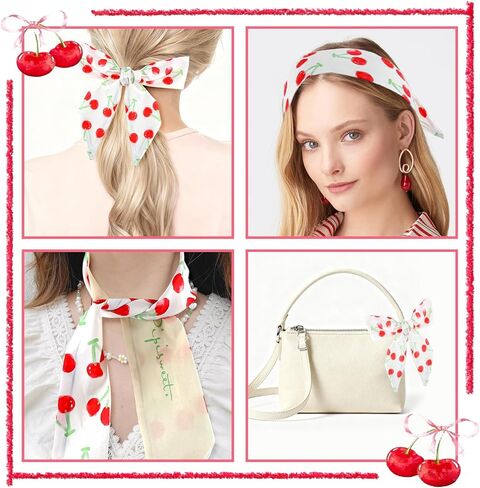 Srotmirw الكرز زينة عيد الميلاد عيد ميلاد فتاة وشاح ووشاح الرأس للنساء الفتيات الكرز تحت عنوان على أعلى زينة الحفلات Coquette الوردي ديكور الحفلات in Kuwait