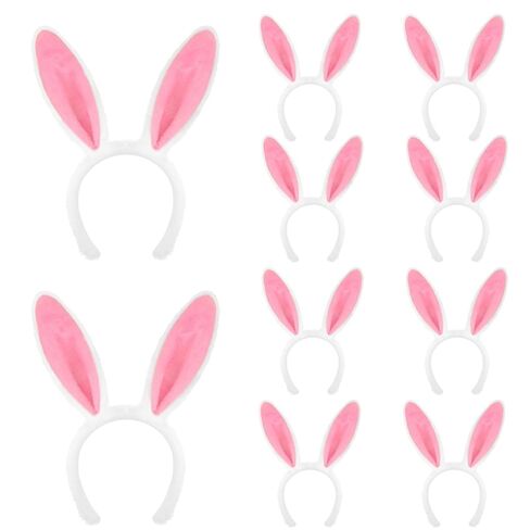 Delfd 10 Count Pink Bunny Ears Headband for Adults – Plush Rabbit Ears Headband for Easter, Costume, Halloween, or Everyday Use Bunny Ear Bulk in Saudi Arabia