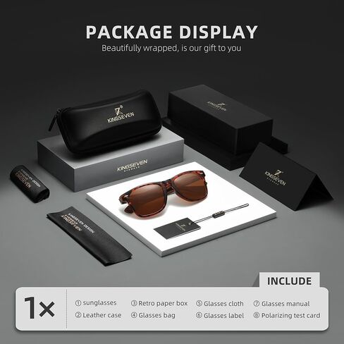 KINGSEVEN Black Walnut Sunglasses For Men And Women Wood Polarized Sun Glasses Men's Glasses Handmade UV400 Sunglasses in Saudi Arabia