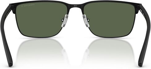نظارات شمسية مستطيلة للرجال من Arnette AN3094 Hampere، مستقطبة باللون الأسود غير اللامع/الأخضر الداكن، 58 مم in Kuwait