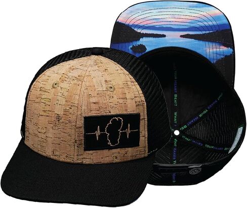 The Heartbeat Brand Tahoe Hat - Baseball Hat Fit - Cork - Black in Saudi Arabia