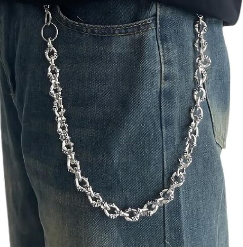 FOUTOUKEEP Skull Pants Chain Jeans Chains Clothing Accessories for Men Women, Hip Hop Gothic Punk 120G Heavy Duty Alloy, 56CM, Streetwear Hip Hop in Kuwait