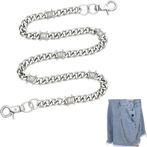 ElevateTech Wallet Chain 25''Heavy Biker Wallet Chain for Men Duty Pocket Chains with Round Clasp Pants Clothing Accessories Biker Motorcycle Pants Jean Punk Long Key ChainPocket Jean Chains for Keys in Saudi Arabia