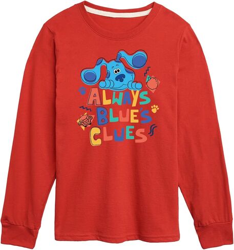 ملابس هجينة - أدلة الأزرق وأنت! - Always Blue's Clues - تي شيرت برسومات بأكمام طويلة للأطفال والشباب in Saudi Arabia