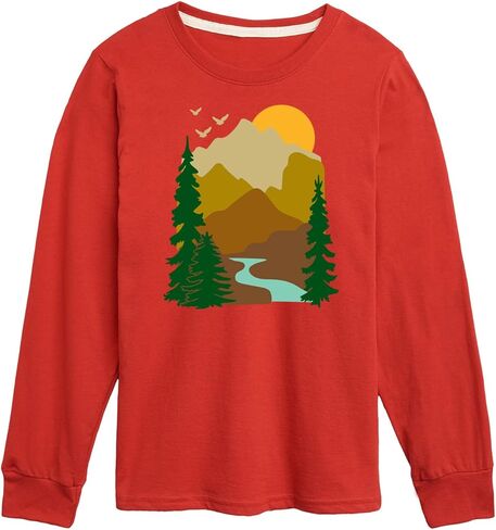 Instant Message - Outdoor Mountain Scene - Toddler & Youth Long Sleeve Graphic T-Shirt in Saudi Arabia