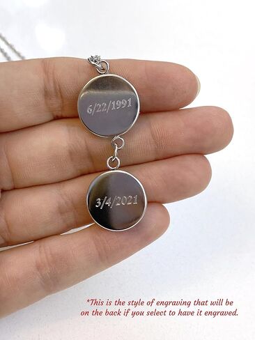 Custom Glow in the Dark Birth Moon Necklace – Personalized Stainless Steel Pendant with 1 to 4 Lunar Phase Charms, Engraved Date Jewelry for Mom, Wife, or Her Gift, Hypoallergenic & Nickel Free in Saudi Arabia