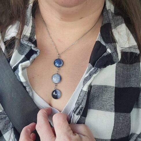 Custom Glow in the Dark Birth Moon Necklace – Personalized Stainless Steel Pendant with 1 to 4 Lunar Phase Charms, Engraved Date Jewelry for Mom, Wife, or Her Gift, Hypoallergenic & Nickel Free in Saudi Arabia