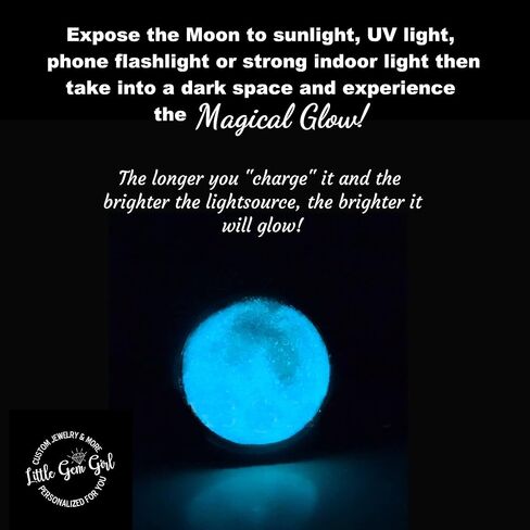 Custom Glow in the Dark Birth Moon Necklace – Personalized Stainless Steel Pendant with 1 to 4 Lunar Phase Charms, Engraved Date Jewelry for Mom, Wife, or Her Gift, Hypoallergenic & Nickel Free in Saudi Arabia