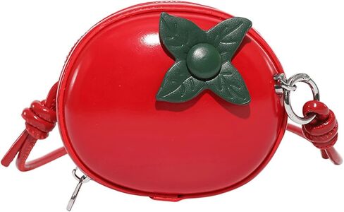 Tarvione Tomato Purse Cute Fruit Shaped Shoulder Bag Mini Round Novelty Vegan Leather Crossbody Handbag for Women in Saudi Arabia