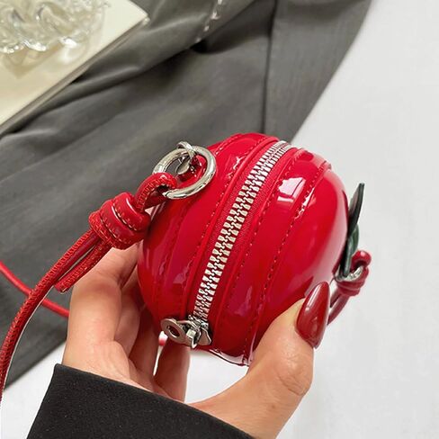 Tarvione Tomato Purse Cute Fruit Shaped Shoulder Bag Mini Round Novelty Vegan Leather Crossbody Handbag for Women in Saudi Arabia