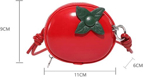 Tarvione Tomato Purse Cute Fruit Shaped Shoulder Bag Mini Round Novelty Vegan Leather Crossbody Handbag for Women in Saudi Arabia