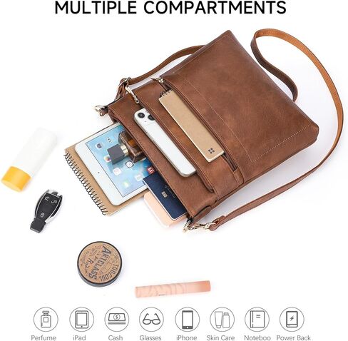 GAEKEAO Crossbody Bags for Women Trendy Vegan Leather Hobo Bag Shoulder Handbags Satchel Purse with Multi Zipper Pocket in Saudi Arabia
