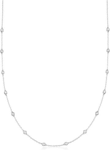 Ross-Simons 14kt Gold Bezel-Set Diamond Station Necklace in Saudi Arabia