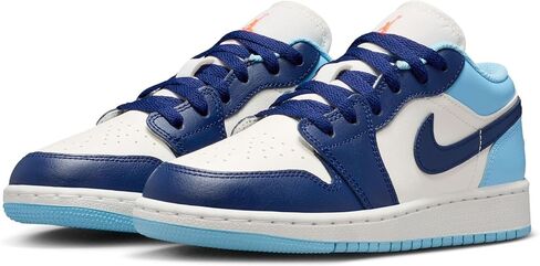 حذاء Air Jordan 1 Low Big للأطفال (شراعي/أزرق بارد/Hot Lava/Blue Void) in Saudi Arabia