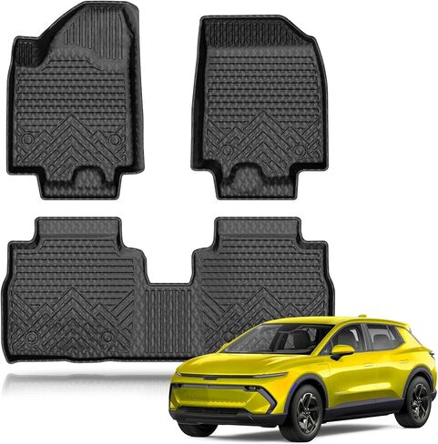 سجادات أرضية KUST لسيارة Ford Explorer 2020-2024 (تناسب موديلات 6 و7 ركاب)، بطانات أرضية لجميع الأحوال الجوية، سجادات سيارة TPE أمامية وخلفية بصفين بطانة سوداء غير قابلة للانزلاق in Kuwait
