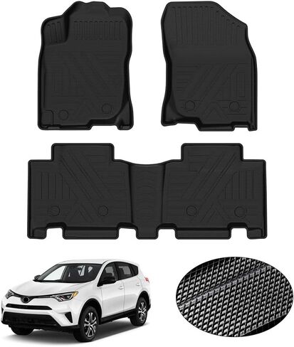 سجادات أرضية KUST لسيارة Ford Explorer 2020-2024 (تناسب موديلات 6 و7 ركاب)، بطانات أرضية لجميع الأحوال الجوية، سجادات سيارة TPE أمامية وخلفية بصفين بطانة سوداء غير قابلة للانزلاق in Kuwait