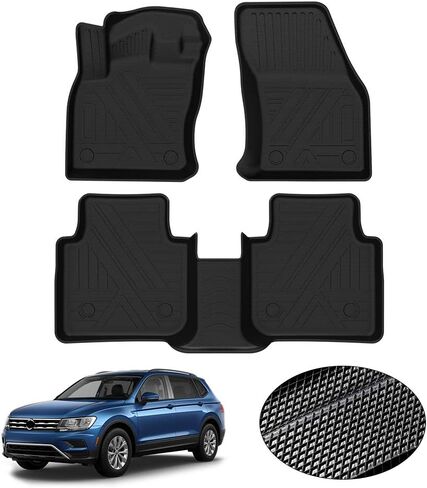 سجادات أرضية KUST لسيارة Ford Explorer 2020-2024 (تناسب موديلات 6 و7 ركاب)، بطانات أرضية لجميع الأحوال الجوية، سجادات سيارة TPE أمامية وخلفية بصفين بطانة سوداء غير قابلة للانزلاق in Kuwait
